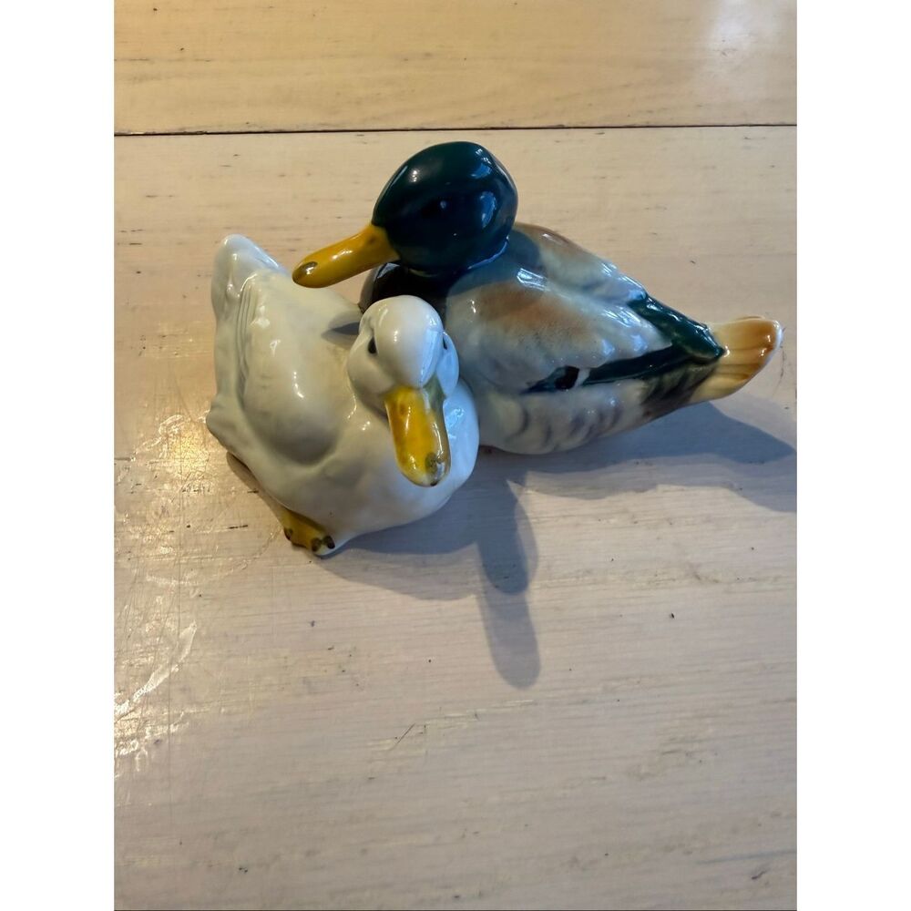 vintage porcelain figurine Goebel Mallard and a white duck Goebel, crafted in Ge